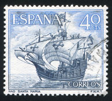 SPAIN - CIRCA 1964: stamp printed by Spain, shows Ship, Santa Maria, circa 1964