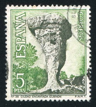 SPAIN - CIRCA 1967: stamp printed by Spain, shows The Enchanted City, circa 1967