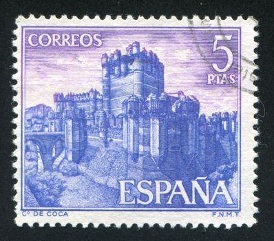 SPAIN - CIRCA 1967: stamp printed by Spain, shows Balsaveny Castle Coca, circa 1967