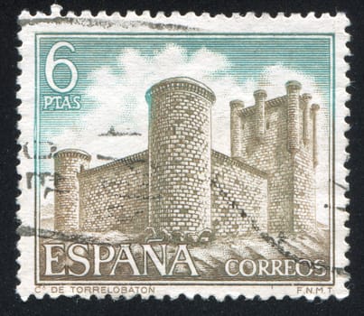 SPAIN - CIRCA 1969: stamp printed by Spain, shows Castle Torrelobaton (Valladolid), circa 1969