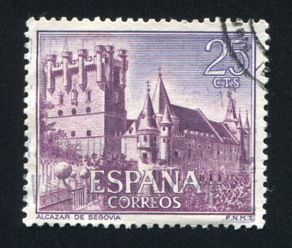 SPAIN - CIRCA 1966: stamp printed by Spain, shows Alcazar de Segovia, circa 1966