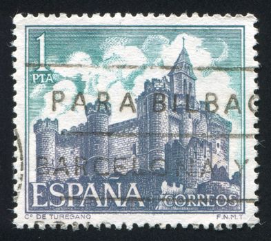 SPAIN - CIRCA 1969: stamp printed by Spain, shows Castle Turegano, Segovia, circa 1969