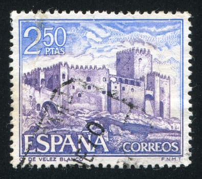 SPAIN - CIRCA 1969: stamp printed by Spain, shows Castle Velez Blanco, circa 1969