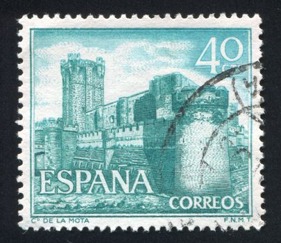 SPAIN - CIRCA 1966: stamp printed by Spain, shows Castle La Mota, circa 1966