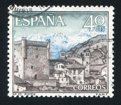 SPAIN - CIRCA 1964: stamp printed by Spain, shows Potes, circa 1964
