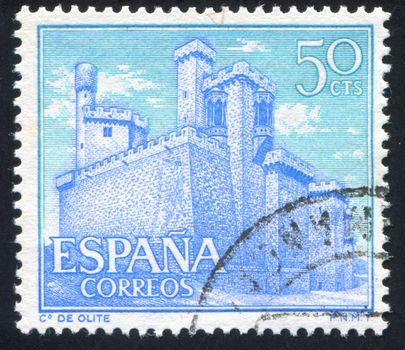 SPAIN - CIRCA 1966: stamp printed by Spain, shows Castle Olite, circa 1966
