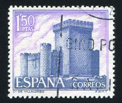 SPAIN - CIRCA 1969: stamp printed by Spain, shows Castle Villalonso, circa 1969