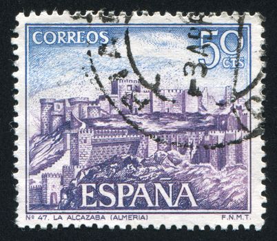 SPAIN - CIRCA 1970: stamp printed by Spain, shows Castle Alcazaba, circa 1970