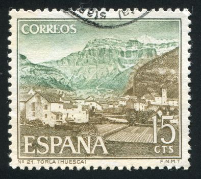 SPAIN - CIRCA 1966: stamp printed by Spain, shows National Park Torla, circa 1966