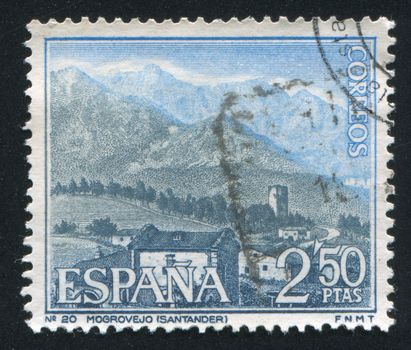 SPAIN - CIRCA 1965: stamp printed by Spain, shows View of Mogrovejo, circa 1965