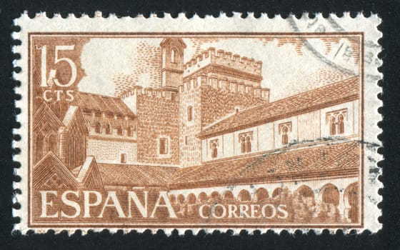 SPAIN - CIRCA 1959: stamp printed by Spain, shows Monastery of Guadalupe, circa 1959