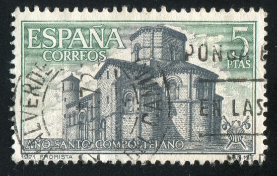 SPAIN - CIRCA 1971: stamp printed by Spain, shows San Mart��n de Fromista, circa 1971