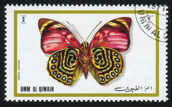 UMM AL-QUWAIN - CIRCA 1972: stamp printed by Umm al-Quwain, shows Japanese emperor butterfly, circa 1972