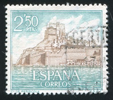 SPAIN - CIRCA 1967: stamp printed by Spain, shows Peniscola, circa 1967
