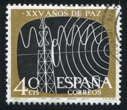 SPAIN - CIRCA 1964: stamp printed by Spain, shows Radio and Television, circa 1964