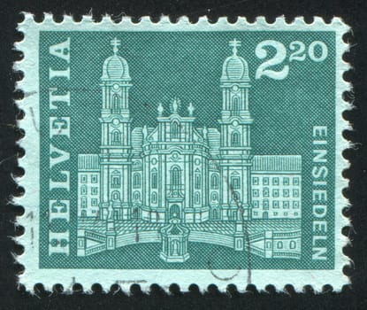 SWITZERLAND - CIRCA 1963: stamp printed by Switzerland, shows Church, Einsiedeln, circa 1963