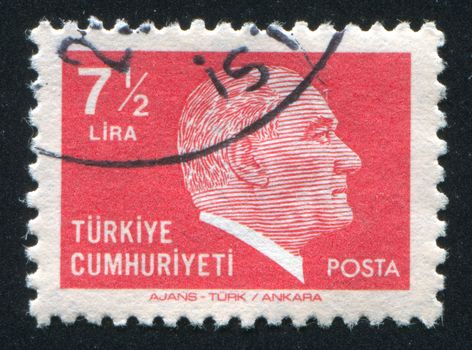 TURKEY - CIRCA 1979: stamp printed by Turkey, shows president Kemal Ataturk, circa 1979.