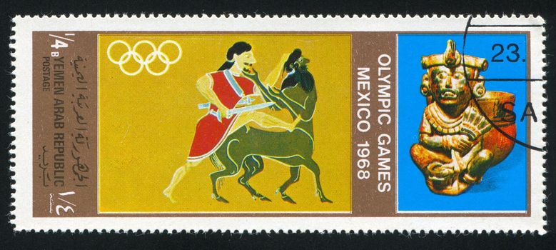 YEMEN - CIRCA 1968: stamp printed by Yemen, shows Olympic games, circa 1968