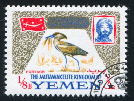 YEMEN - CIRCA 1968: stamp printed by Yemen, shows Hamerkop, circa 1968