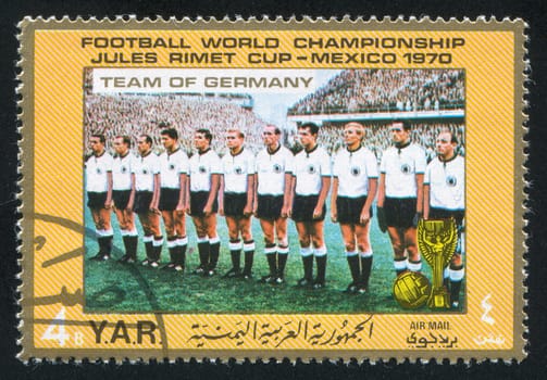 YEMEN - CIRCA 1970: stamp printed by Yemen, shows football, circa 1970