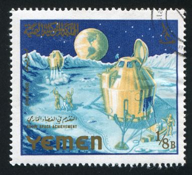 YEMEN - CIRCA 1968: stamp printed by Yemen, shows Moon Landing, circa 1968