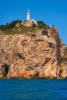 Cabo de la Nao Cape lighthouse in mediterranean sea Alicante Spain