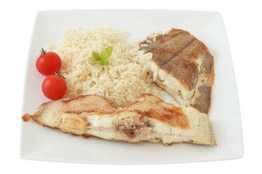 fried flounder with rice