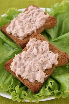 toasts with tuna