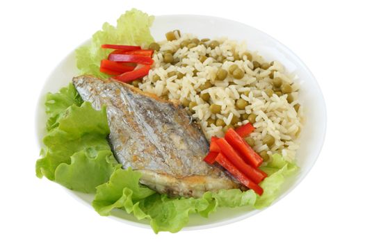fried swordfish with rice