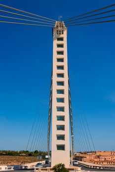 Elche Alicante Bimilenario suspension bridge over Vinalopo river Spain