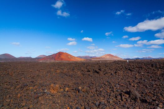 Volcanic crater in Mountains of fire,Timanfaya National Park in Lanzarote Island