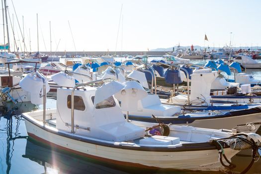 Javea in alicante fisherboats in Mediterranean sea of Spain