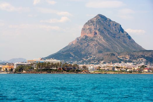 Javea Xabia port marina with Mongo mountain in Alicante Spain