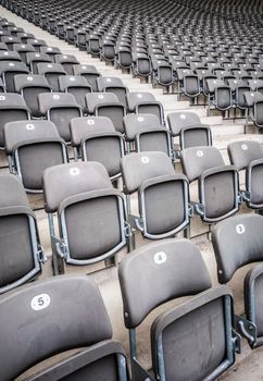 rows of seats in a big stadium