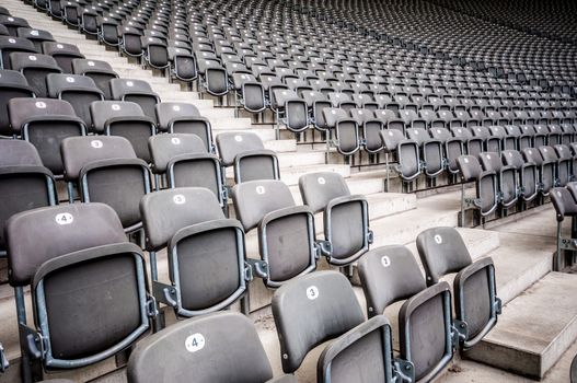rows of seats in a big stadium