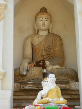Buddha of Wat chediliam temple at chiangmai in thailand