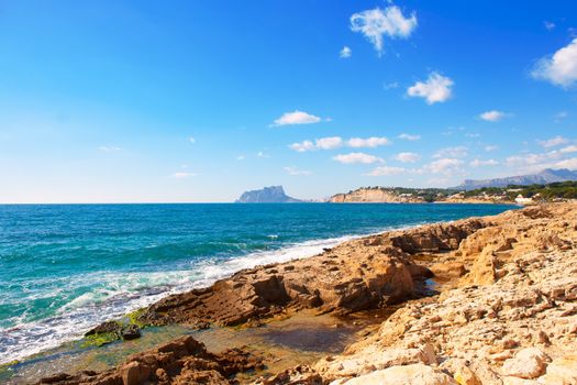 Ifach Penon view from Moraira alicante in Mediterranean Spain