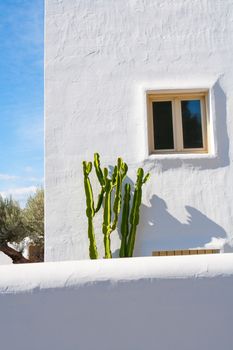 White Mediterranean houses in Javea alicante at spain