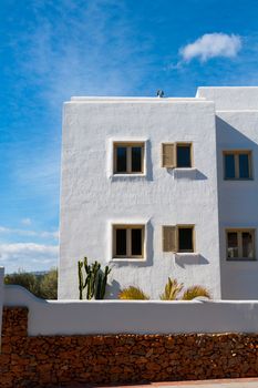 White Mediterranean houses in Javea alicante at spain