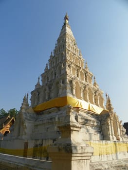 Buddhist stupa in Wat chediliam temple chiangmai