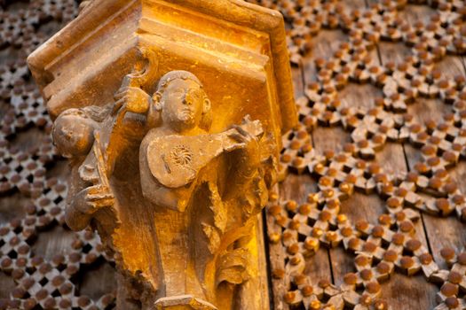 Morella in Maestrazgo castellon church details at Spain