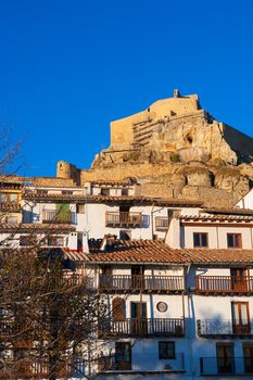 Morella Castellon castle and village in Maestrazgo at Spain