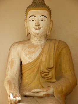 Buddha of Wat chediliam temple at chiangmai in thailand
