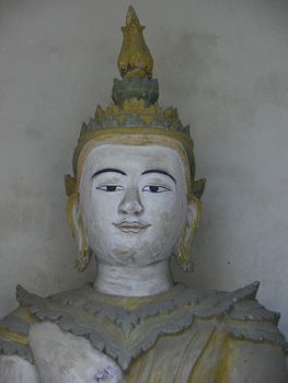 Buddha of Wat chediliam temple at chiangmai in thailand