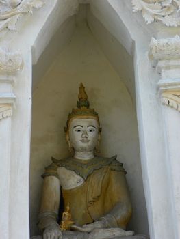 Buddha of Wat chediliam temple at chiangmai in thailand