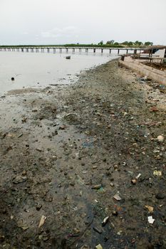 Africa Senegal river pollution soil in Joal Fadiouth