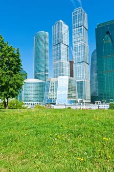 Modern scyscrapers of Moscow city business center