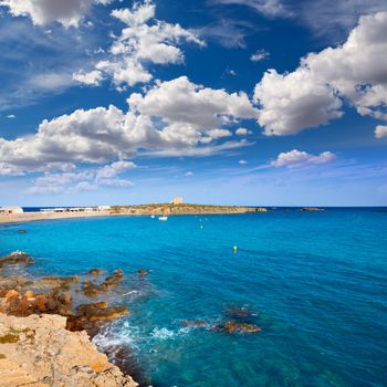 tabarca island alicante mediterranean blue sea in spain