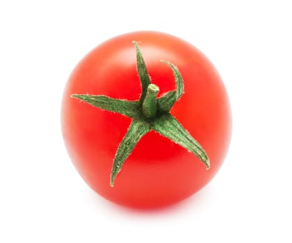 Red tasty tomato isolated on white background