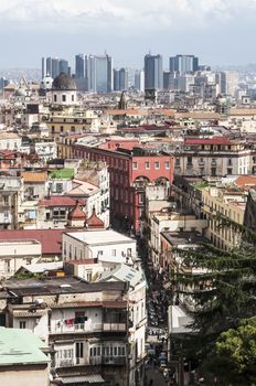 panoramic view of the city of Naples, Italy